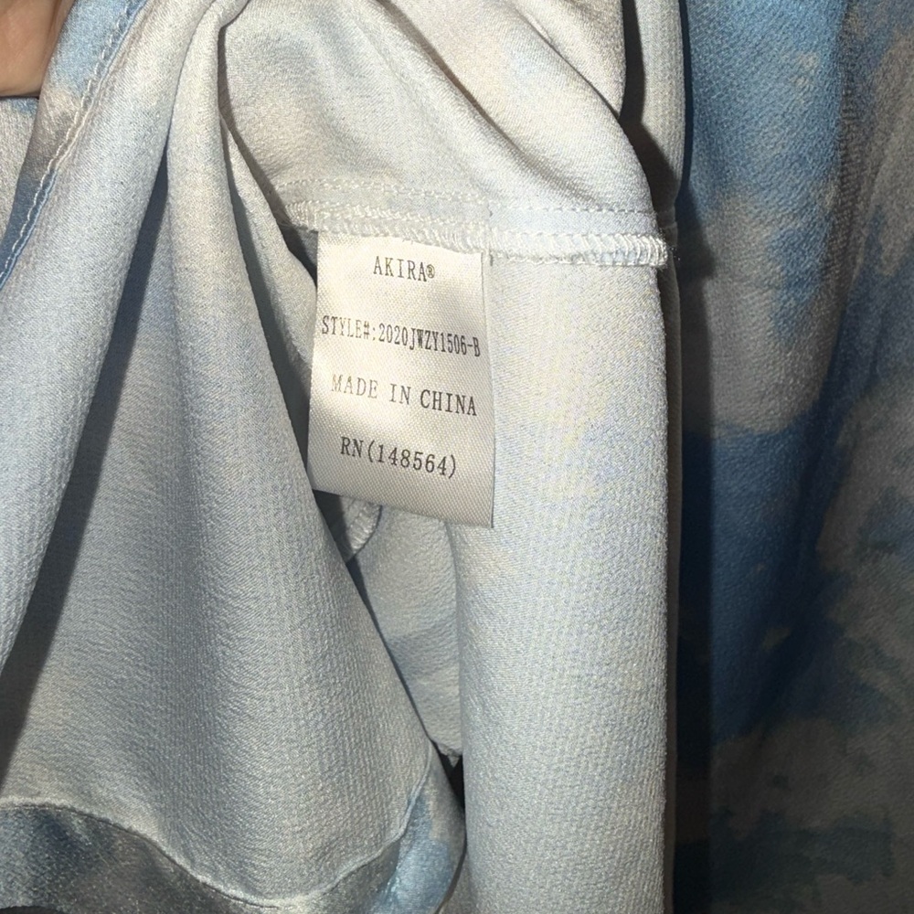 AKIRA Sky Blue and White Cloud Mini Dress - Picture 6 of 7